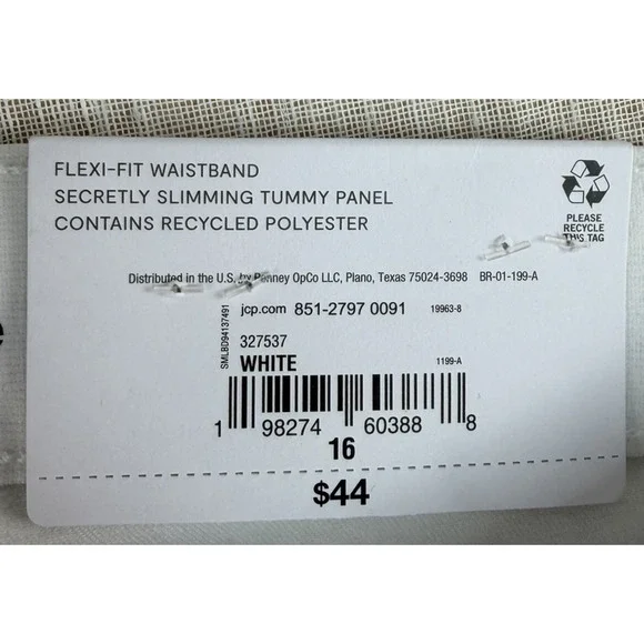 NWT Liz Claiborne Sara Short Mid Rise Bermuda Shorts Sz 16 White Slimming Flex - Picture 4 of 9